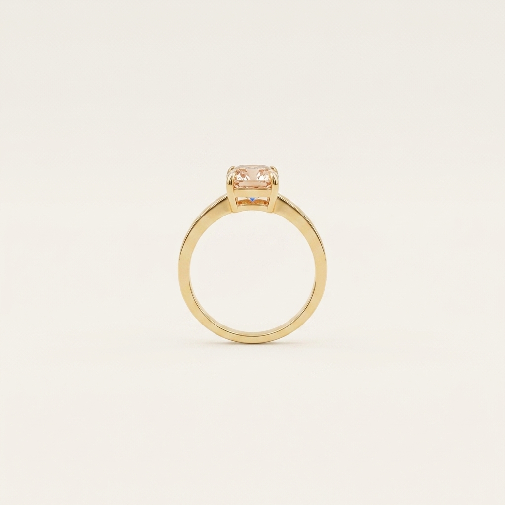 14K Gold 3.21ct Emerald Cut Pink Lab Diamond Ring 3