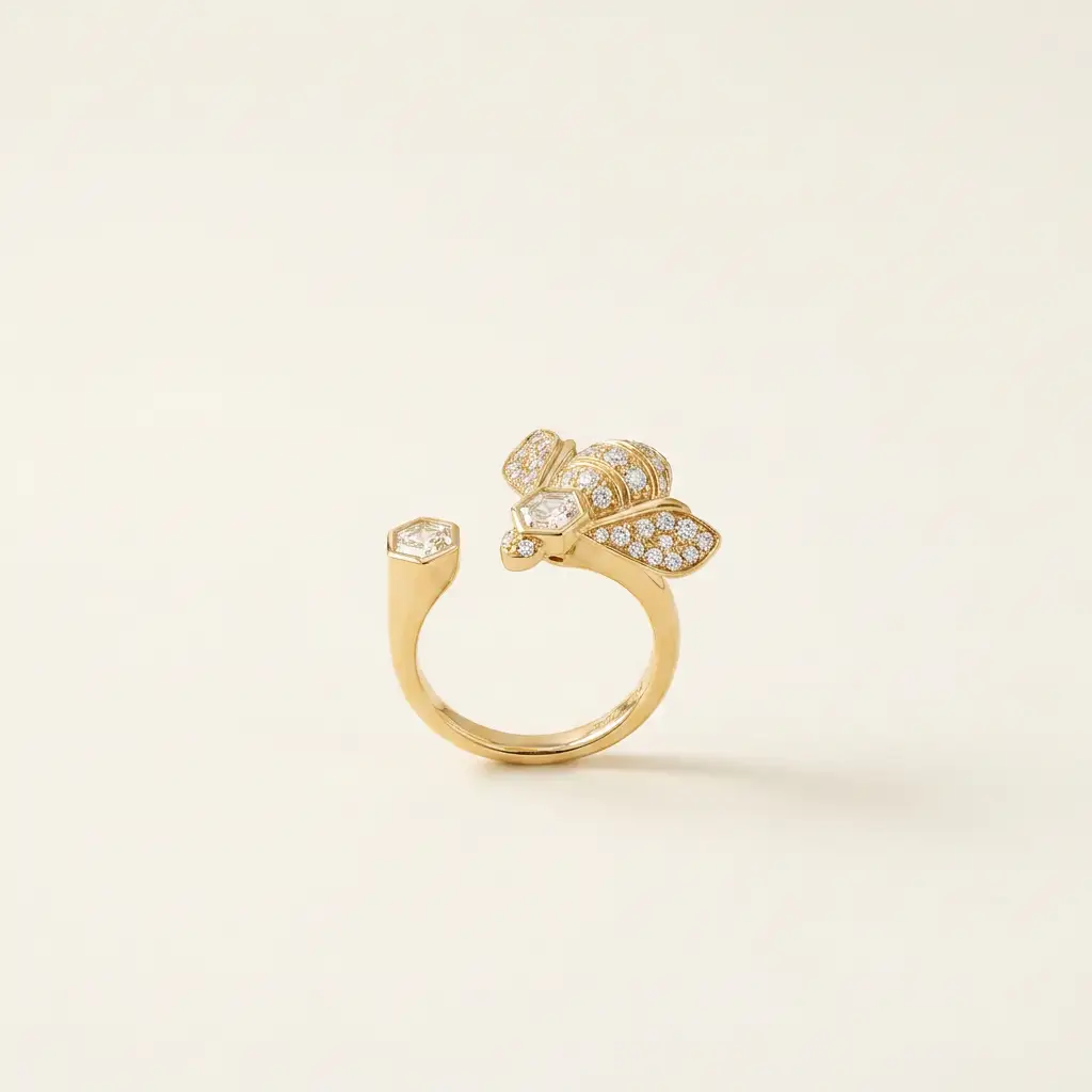 18K Gold 1.06ct Bee Ring 1