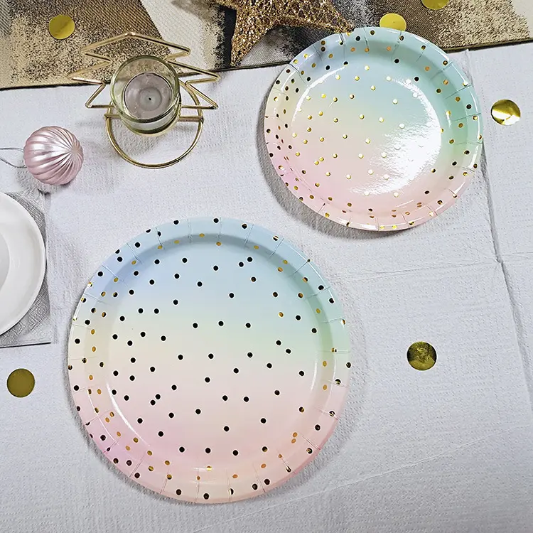 Personalised Paper Plates Rainbow Candy Plates Paper - - Xiangsheng 8