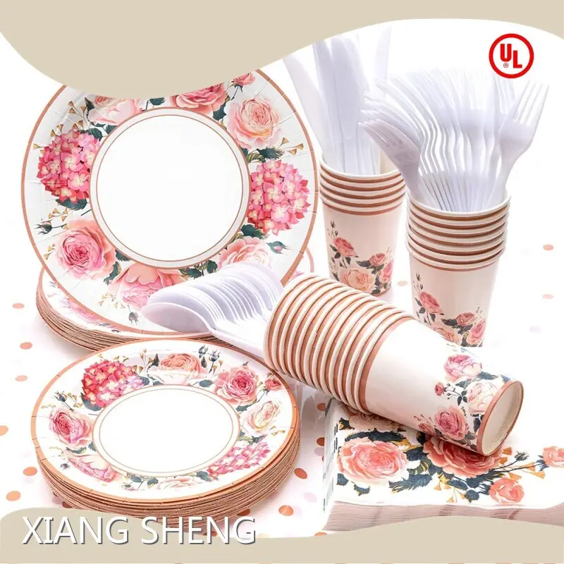 Personalised Paper Plates Floral Party Supplies Wholesale - Xiangsheng 1