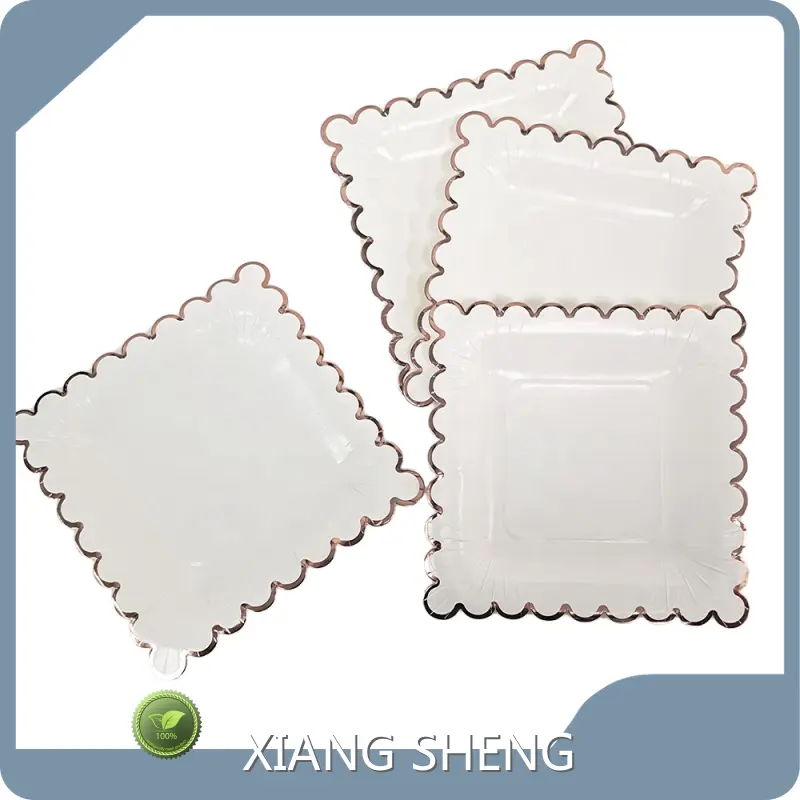 Party Paper Plates Square Green Leaf Printed Paper Plate by Xiangsheng 1
