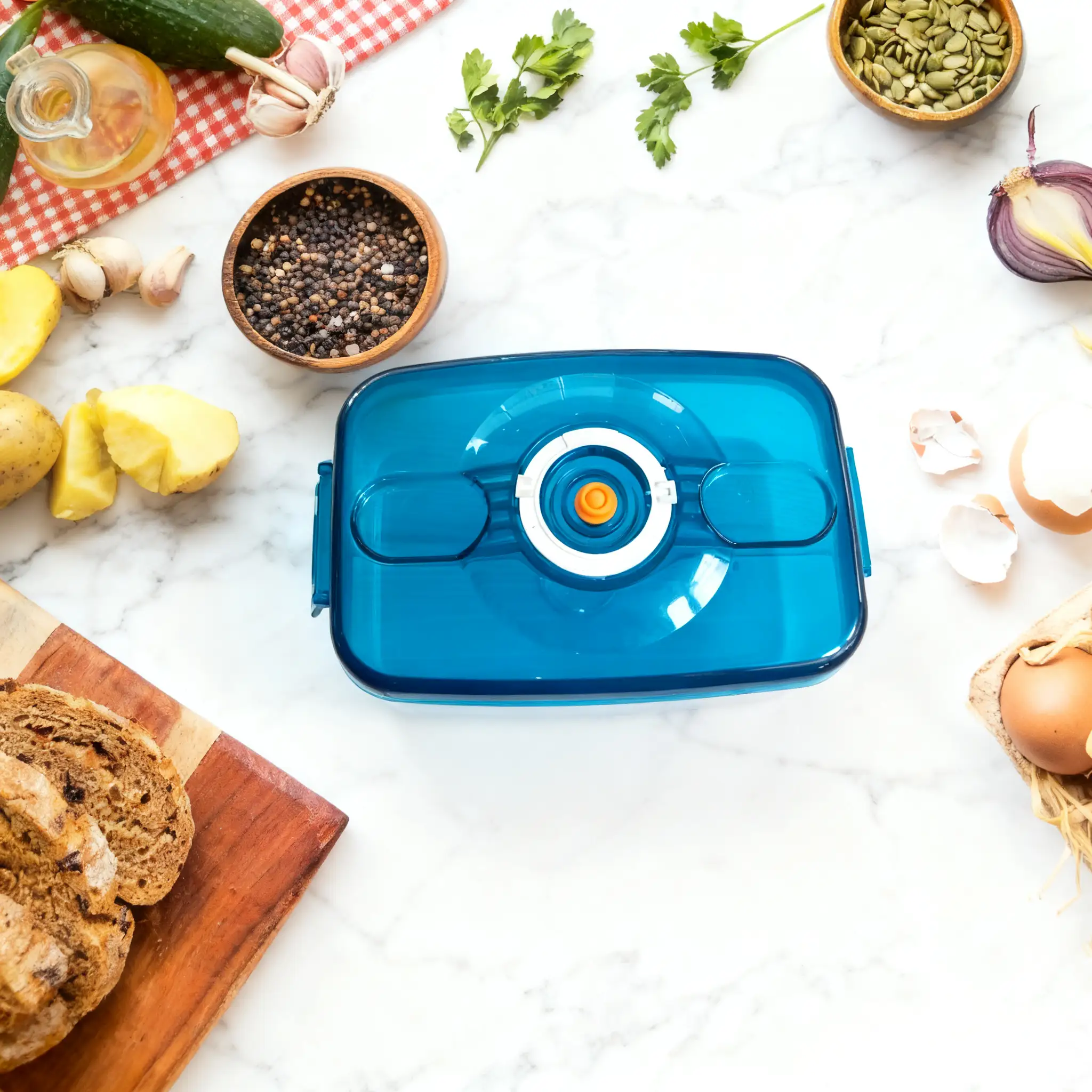 On-the-Go Airtight Food Storage Containers With Lids-Fresh Meals, Zero Mess, All Convenience 1