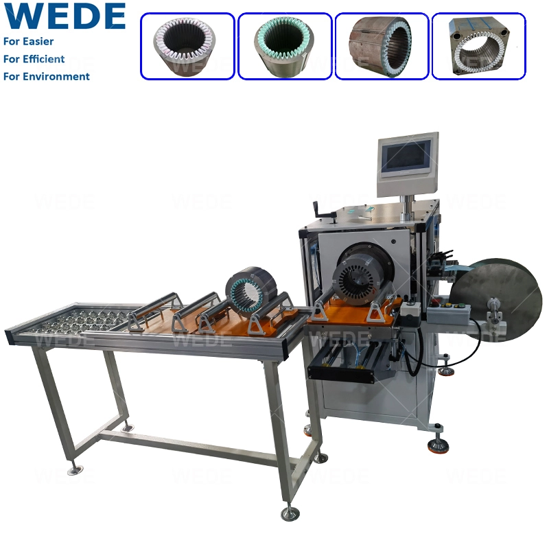 Máquina insertadora de papel con transportador de transferencia para inserción de bobinas. 1