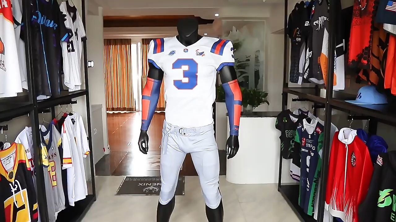Maillot de football américain brodé personnalisé, sublimation, sergé de plaquage disponible 1