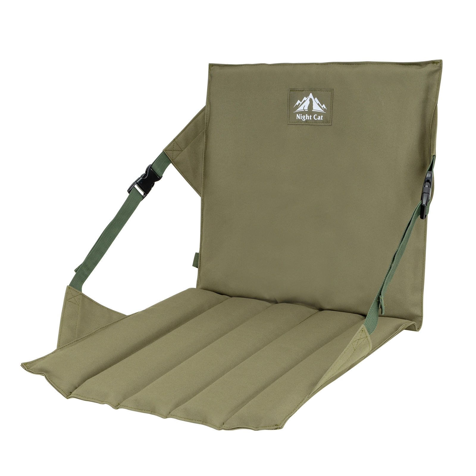 Night Cat Tragbarer Stadionstuhl: Faltbarer Bodenstuhl mit Rückenlehne, leicht, ideal für Camping, Wandern und Picknicks im Freien 1
