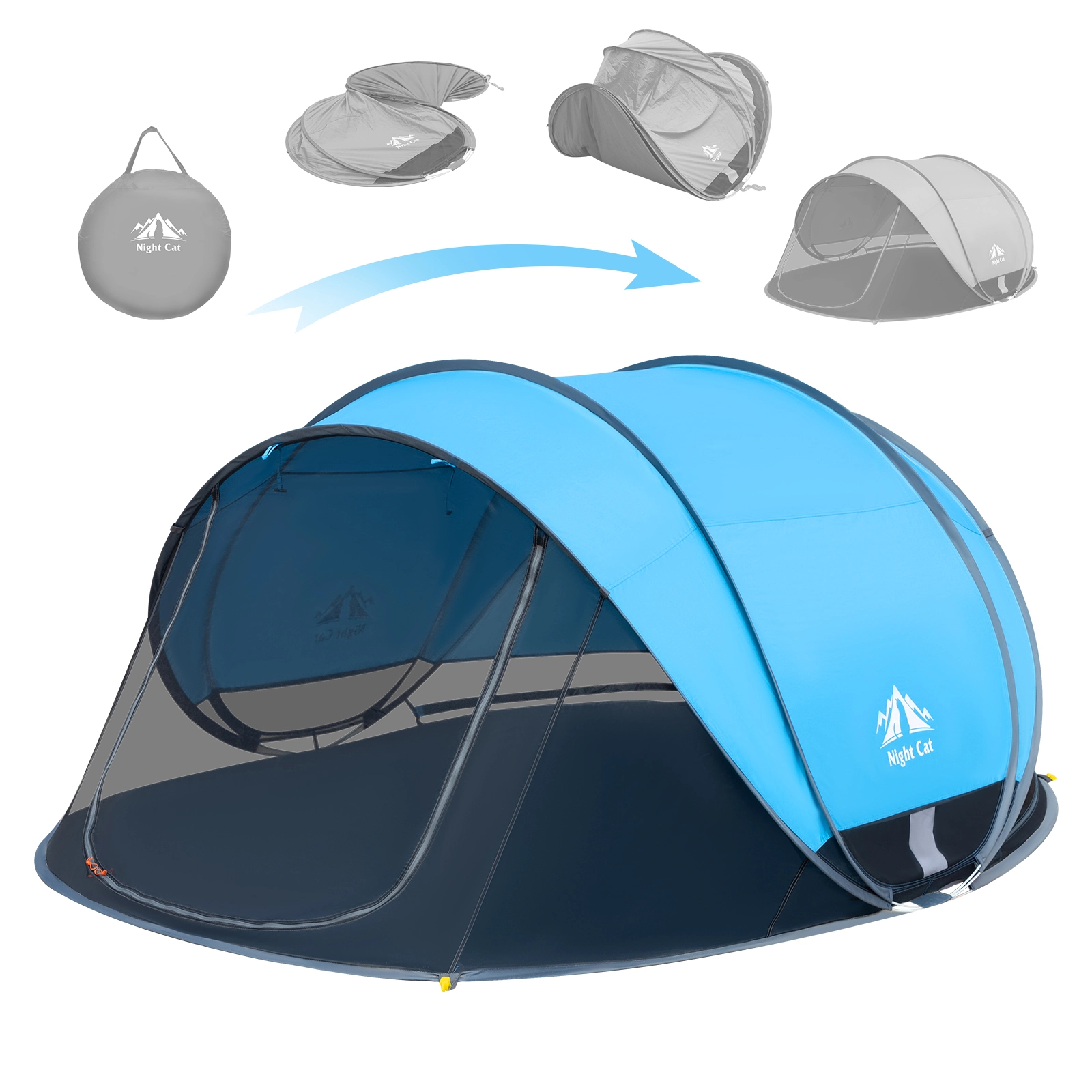 Night Cat Pop-up Beach Tent: Large Sun Shade Shelter for 2-4 Persons Picnic Sport Activities 1