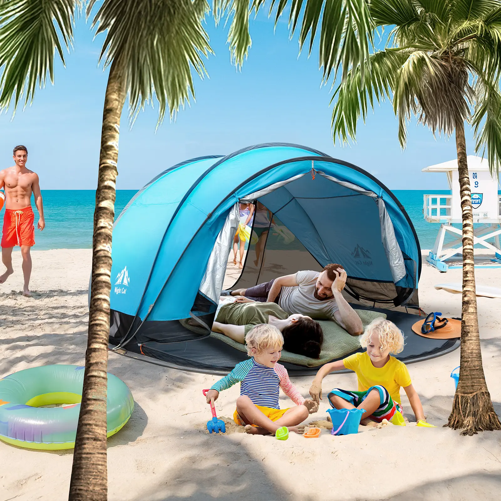 Instant Pop Up Beach Tent Beach Tent Wholesale - Night Cat 6