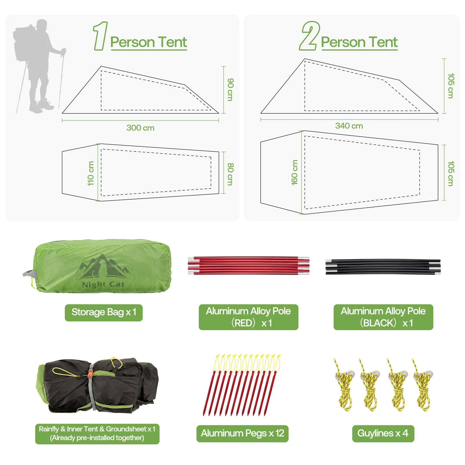 Best Backpacking Tent Products Wholesale - Night Cat 2