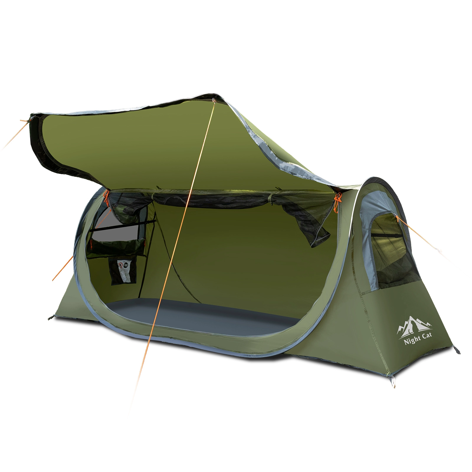 Tente de camping Night Cat Pop-up : tente tunnel imperméable pour 1 personne, montage instantané et facile, compatible avec un lit de camp (non inclus). 1