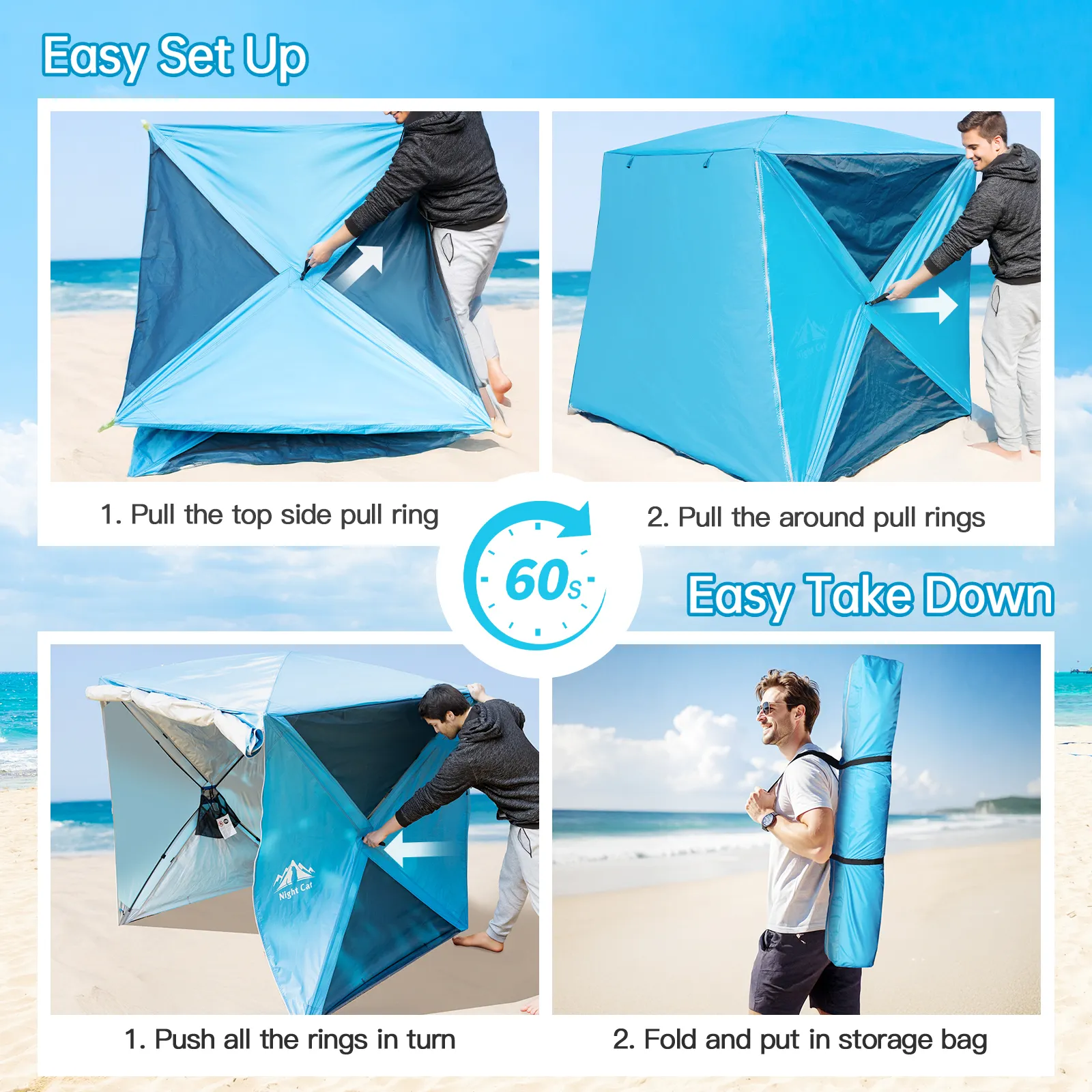 Beach Shade Tent Beach Tent Wholesale - Night Cat 5