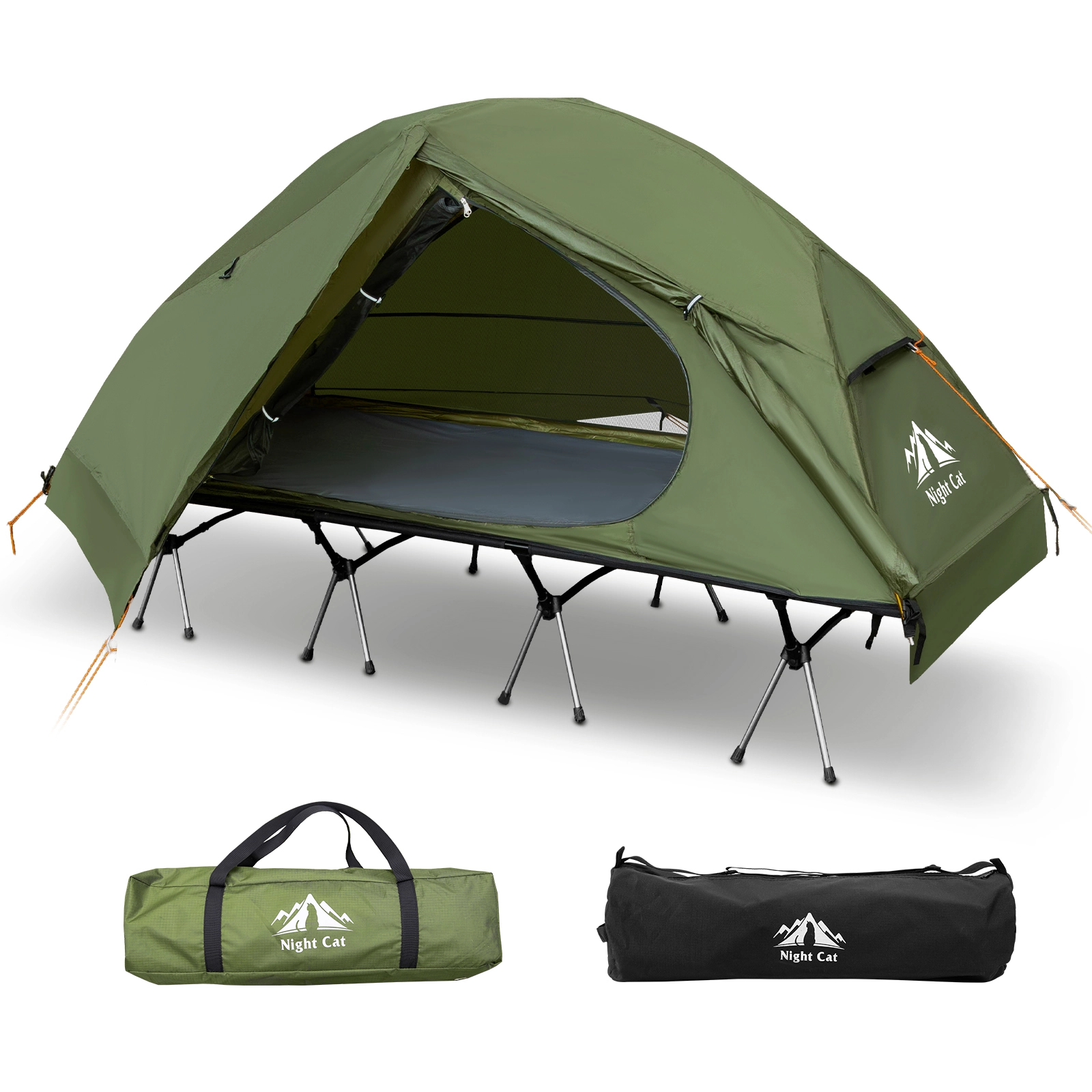 Lit de camp gonflable Night Cat pour 1 personne, imperméable et facile à monter, de 80 cm de large. 1