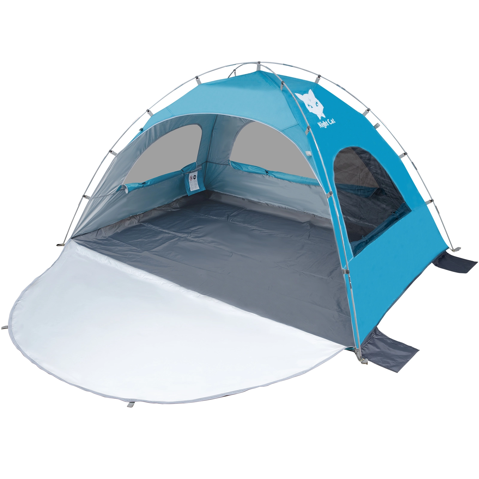 Tente de plage Night Cat, abri de plage pour 2/3/4 personnes avec protection UV UPF 50+, tente de plage portable, légère et facile à monter. 1
