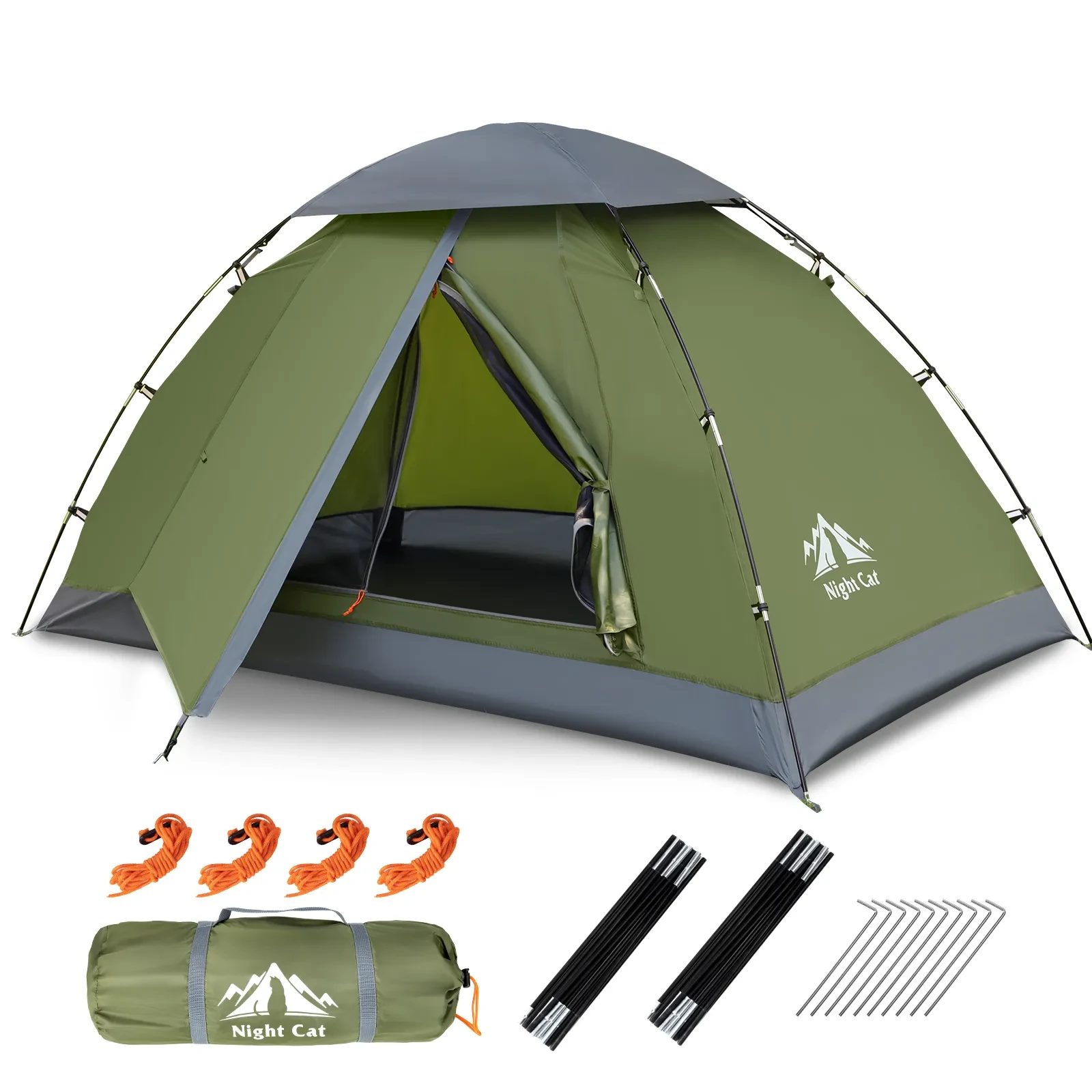 Night Cat Upgraded Easy Clip Setup Heavy Rainproof Backpacking Tents 1-2 Persons 1
