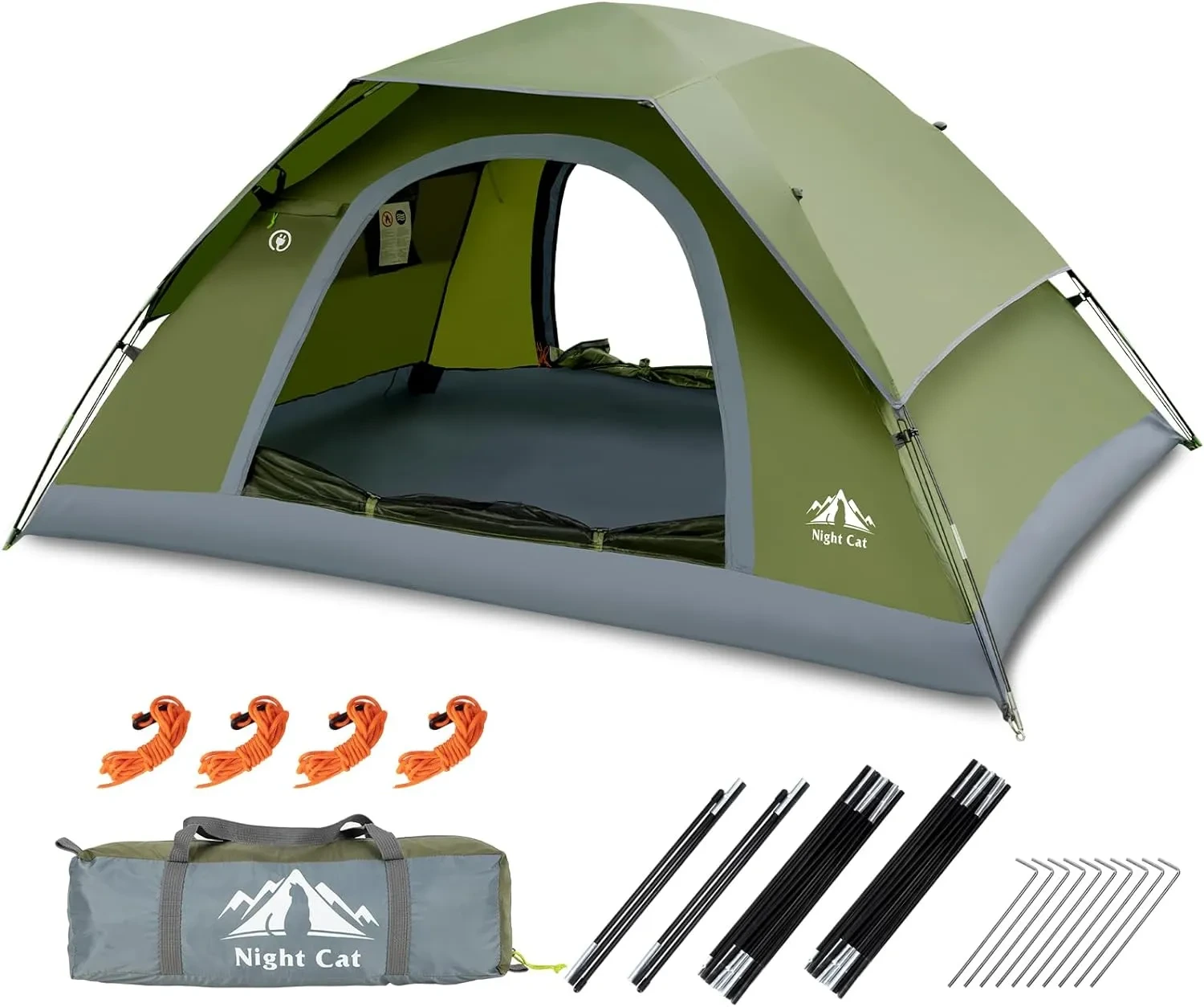 Night Cat Camping Tents 1-2 Person with Unique Rainfly 1