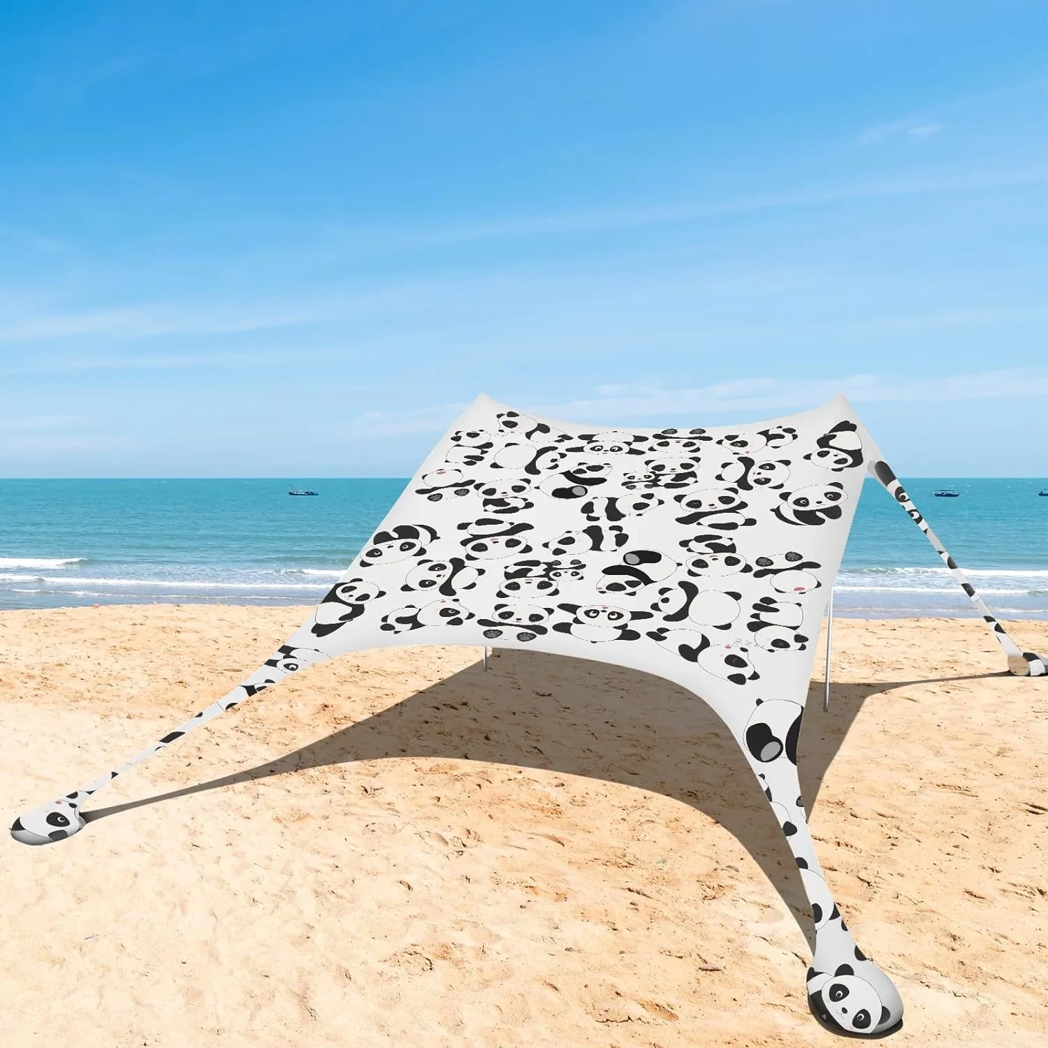 Night Cat Beach Shade Tent UV Protection with Sandbag Anchors 1