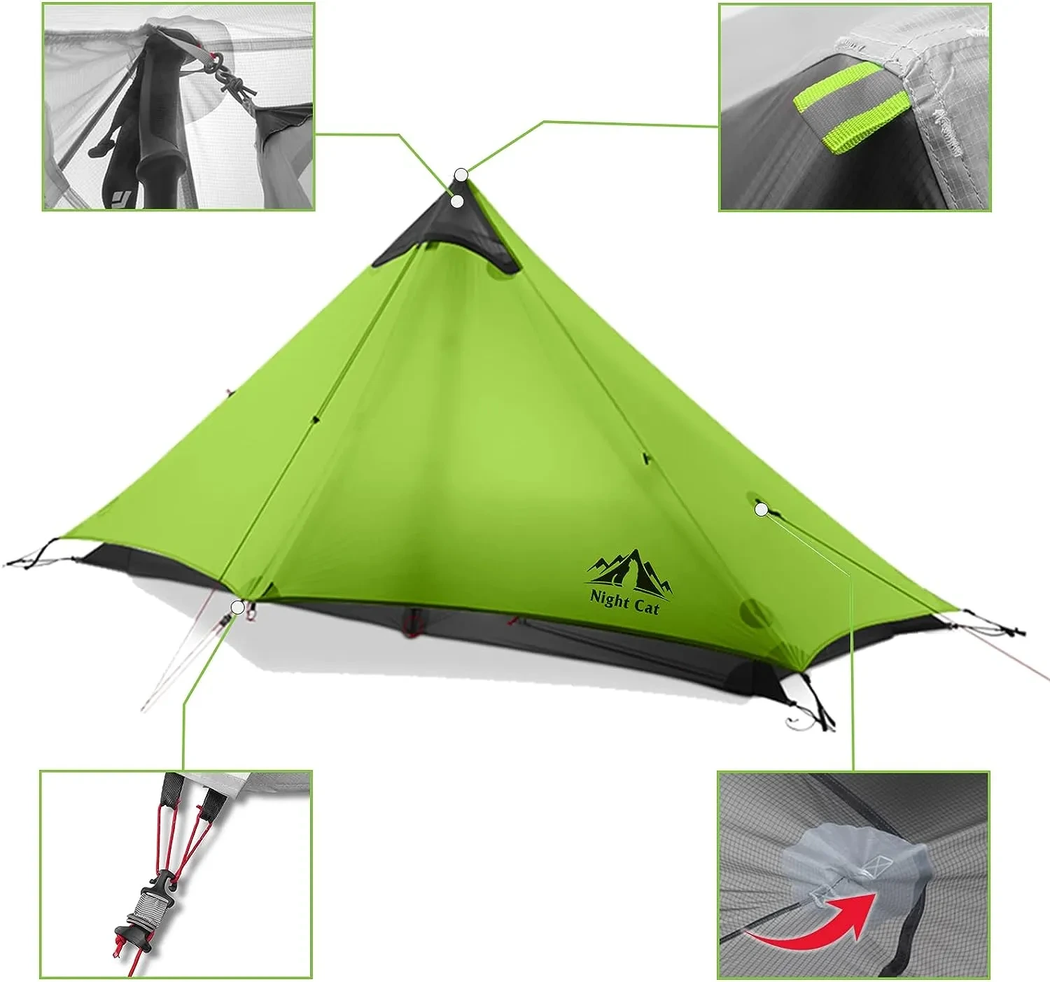 For Camping Waterproof Camping Tent FREE Shipping and Tax Free Above by Night Cat 7