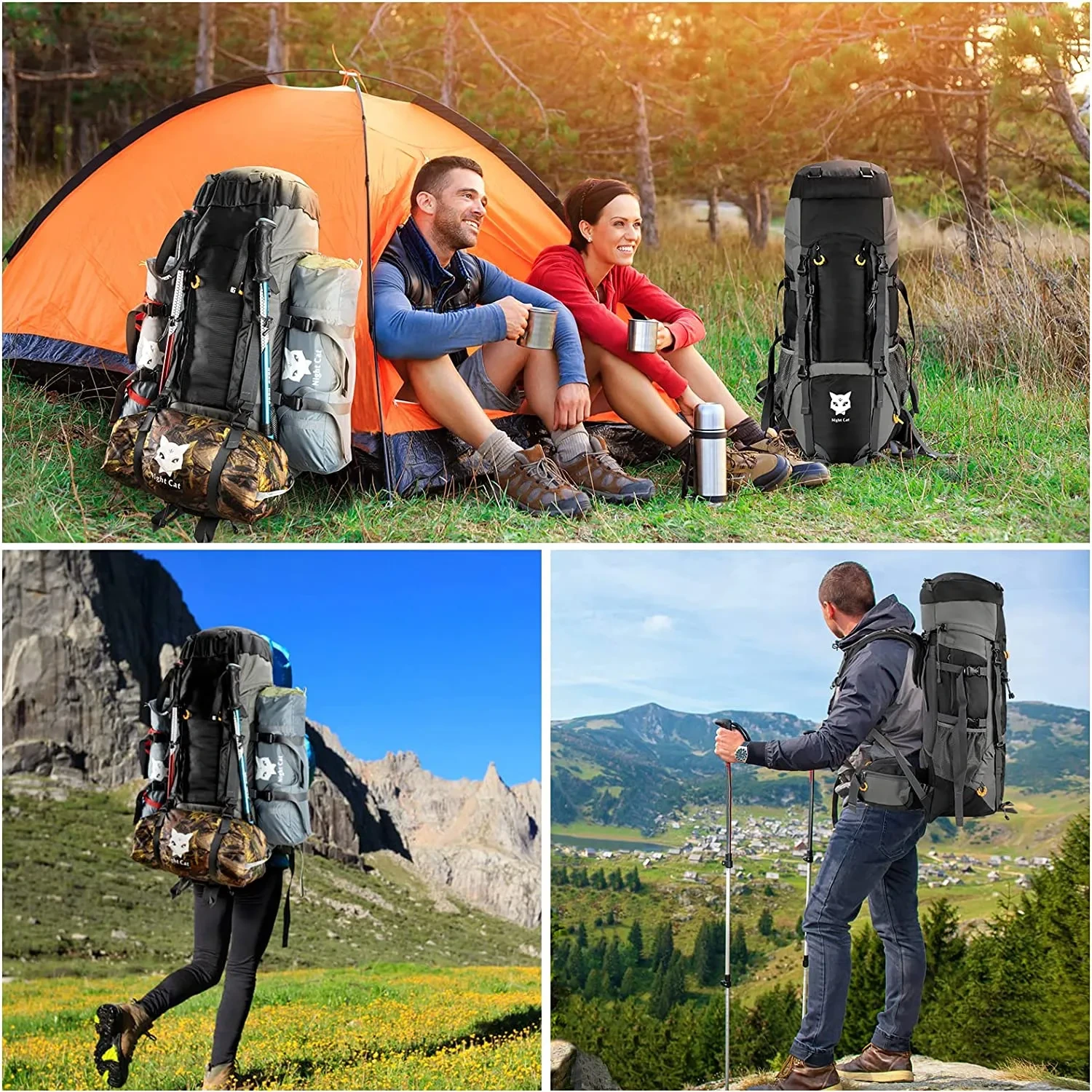 Lightweight Hiking Backpack 4-15 Working Days Delivery - for Camping - Night Cat 8