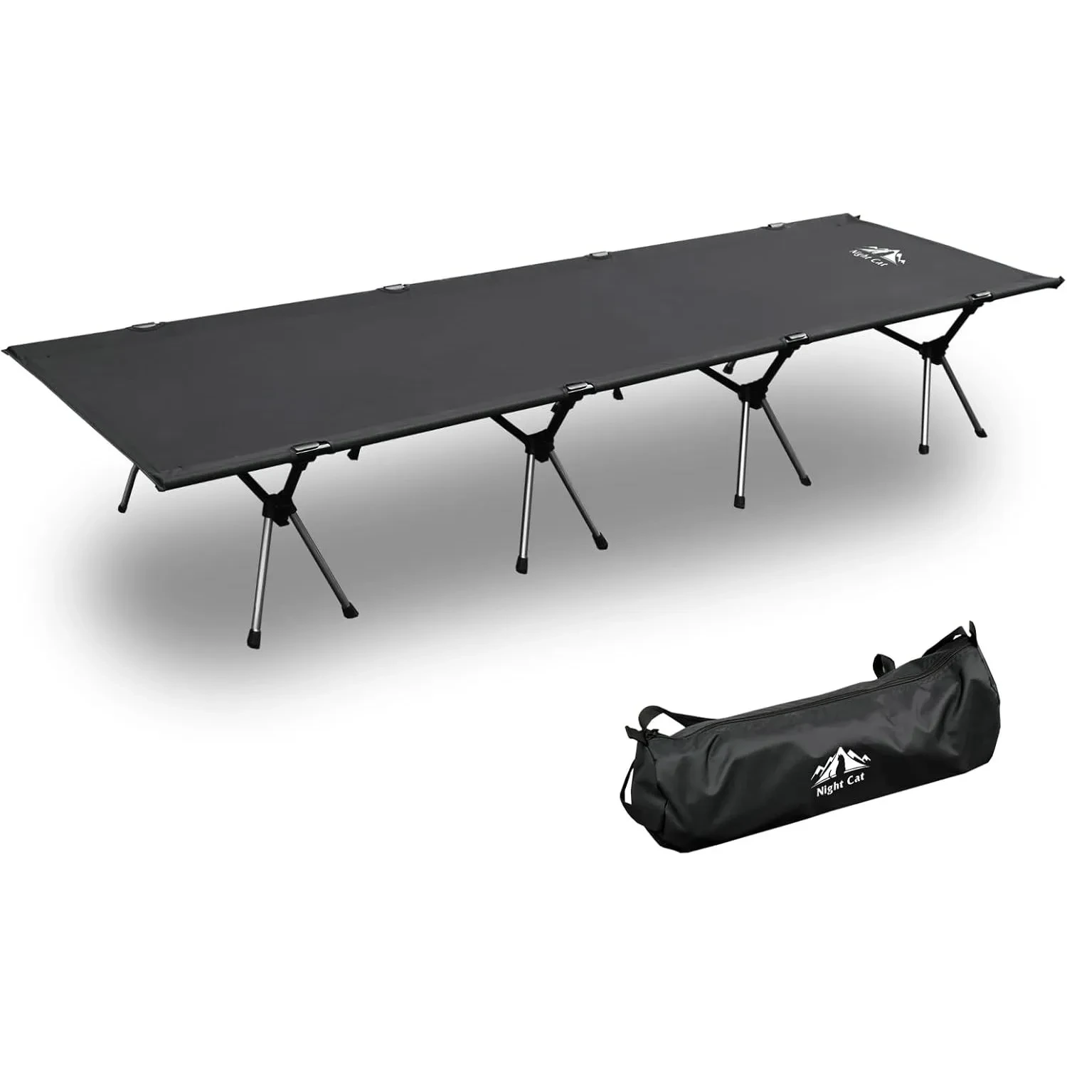 Night Cat Camping Cote lit - Porceable pliing Sleeping Chard for Adults 1 Person Outdoor Lits hors sol Easy Facile Fonds Army Sleeping lit 87 x28 1