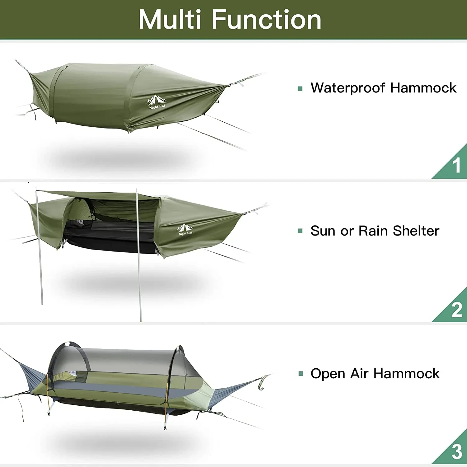 For Travel Night Cat Camping Hammock Tent 30 Days Return by Night Cat 6