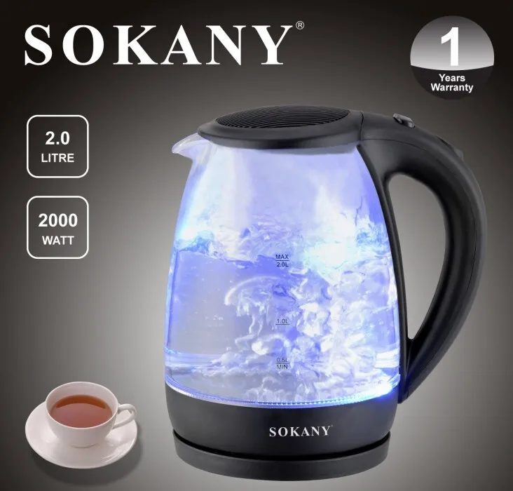 Elektrischer Wasserkocher Großhandel 360° kabellose Basis für einfache Bedienung - - SOKANY 3