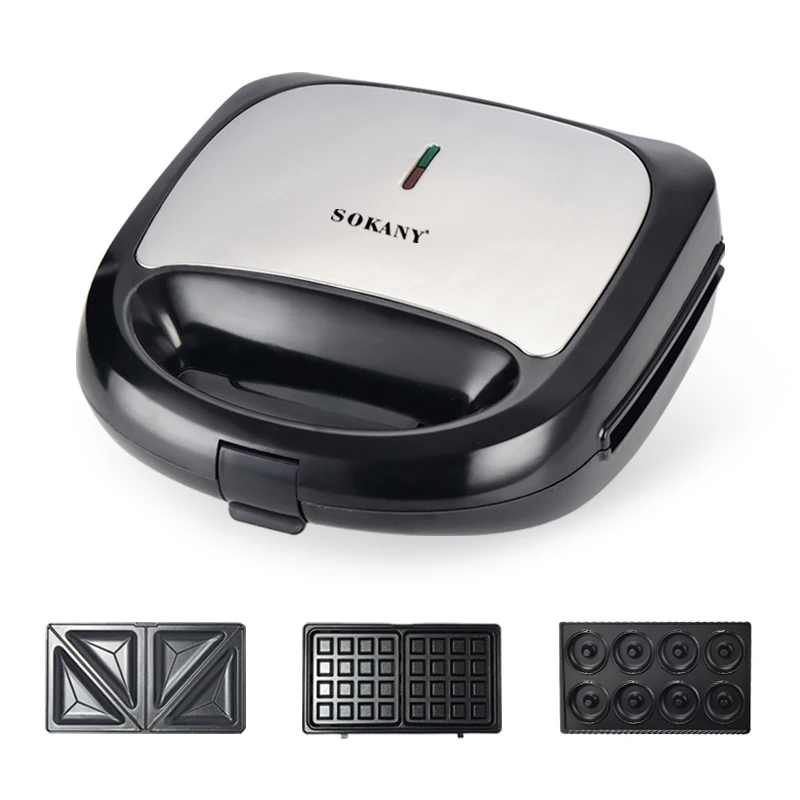 SOKANY SK-902 4-Slice 3-in-1 Sandwich Maker with Non-Stick Coated Plate 1