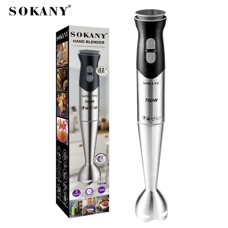 SOKANY HB-748 Hand Blender with Stainless Steel Stick,8-Speed Regulation,and 1000W Power 1