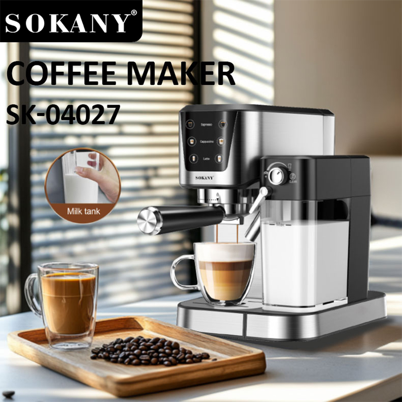 SOKANY SK-04027 20Bar All-in-One Coffee Maker with 1.0L Water Tank