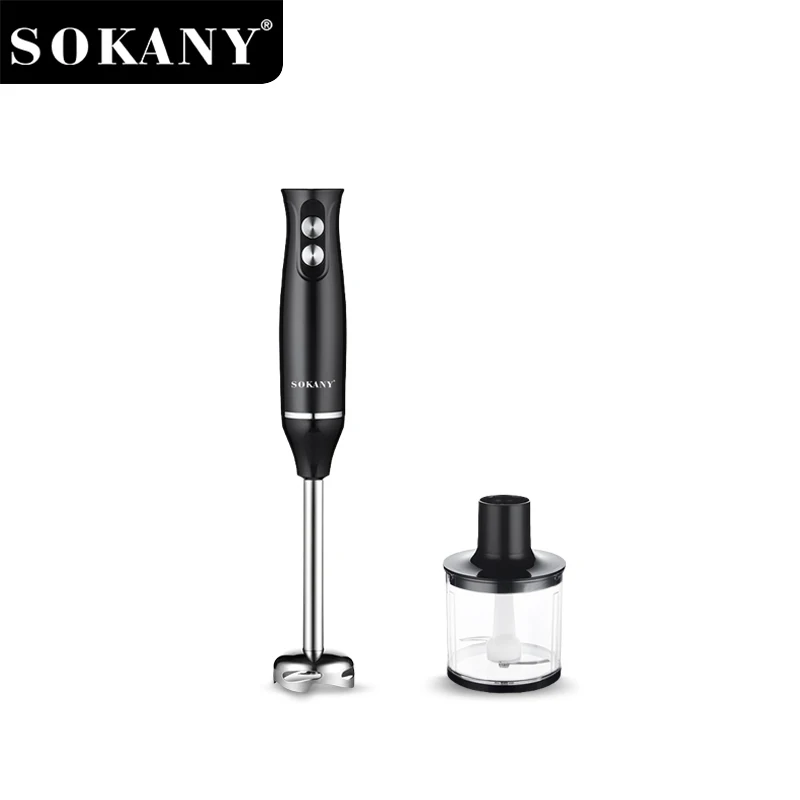 Liquidificador de mão Sokany WK-1710-4 com processador de alimentos multifuncionais 4 em 1 e controle de duas velocidades 1