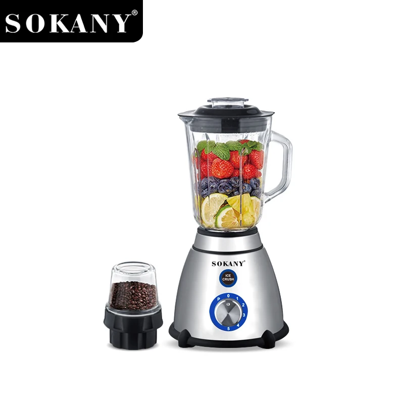 Cumascóir Ilchuspóireach SOKANY SK-03031 800W le 5-luas &lt;000000&gt; Corn Gloine 1.5L 1