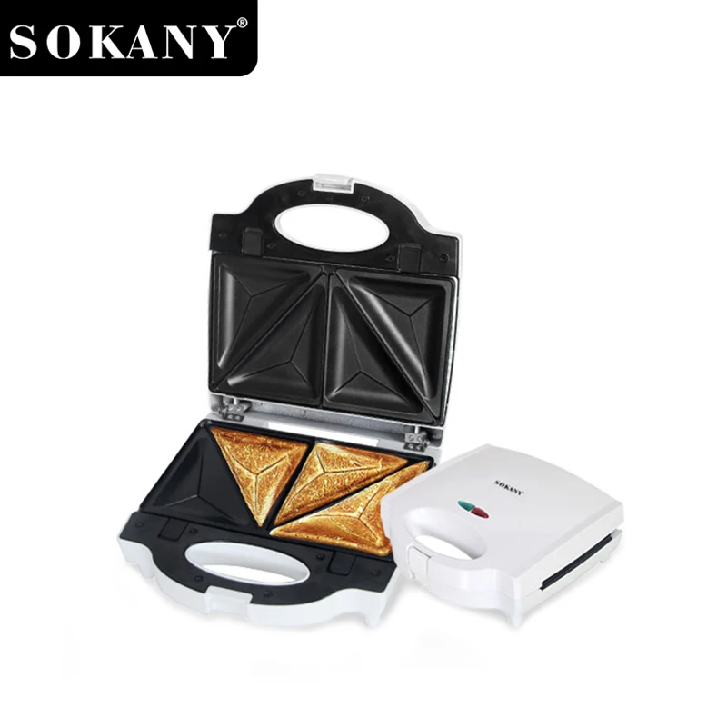 Sokany SK-08012 3-in-1 სენდვიჩის მწარმოებელი მითითებული სითბოს მდგრადი პლასტიკური სხეულით და არა-ჯოჯოხეთის საფარით 1