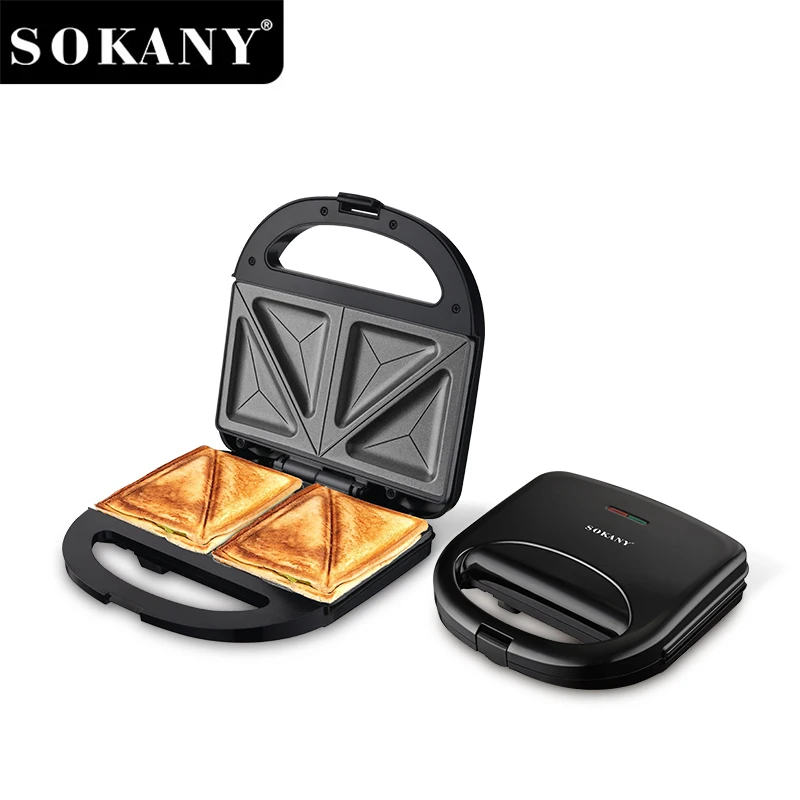 Sokany SK-08060 750W Sandwich Maker, qeyri-yapışan örtük və istiliyə davamlı plastik bədən 1
