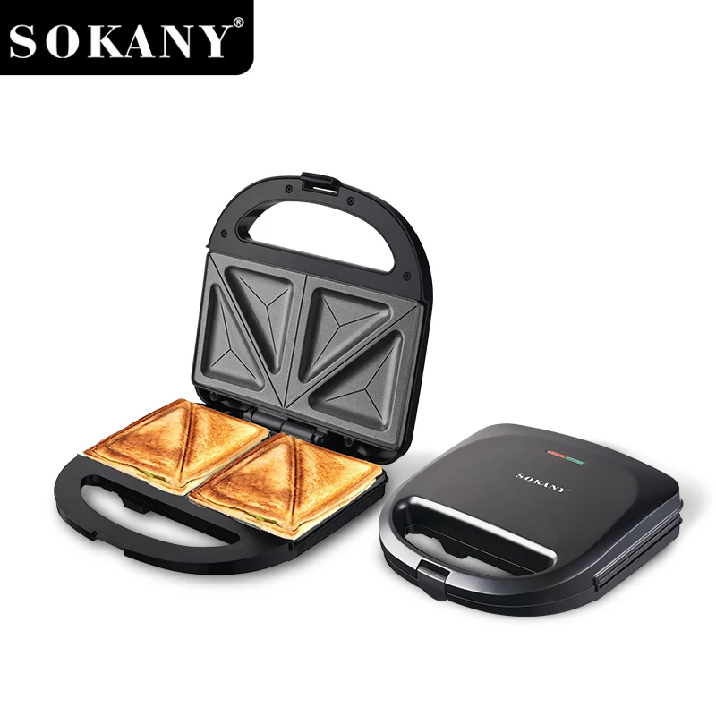Sokany SK-08061 750W Sandwich Maker, çubuq olmayan örtük və istiliyə davamlı plastik gövdə 1