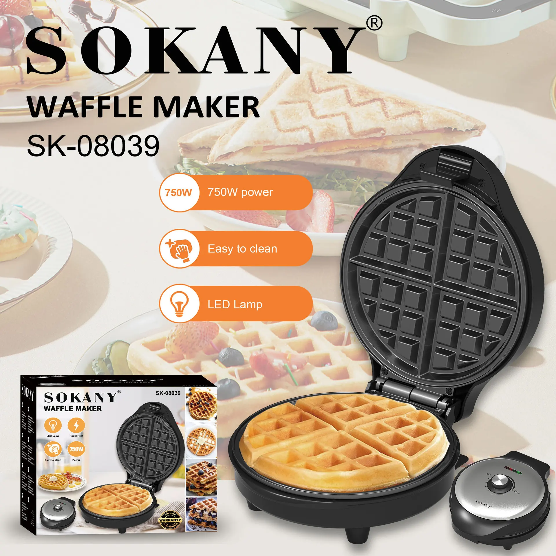 SOKANY Wholesale Waffle Maker Non-stick Coatingwholesaler 3