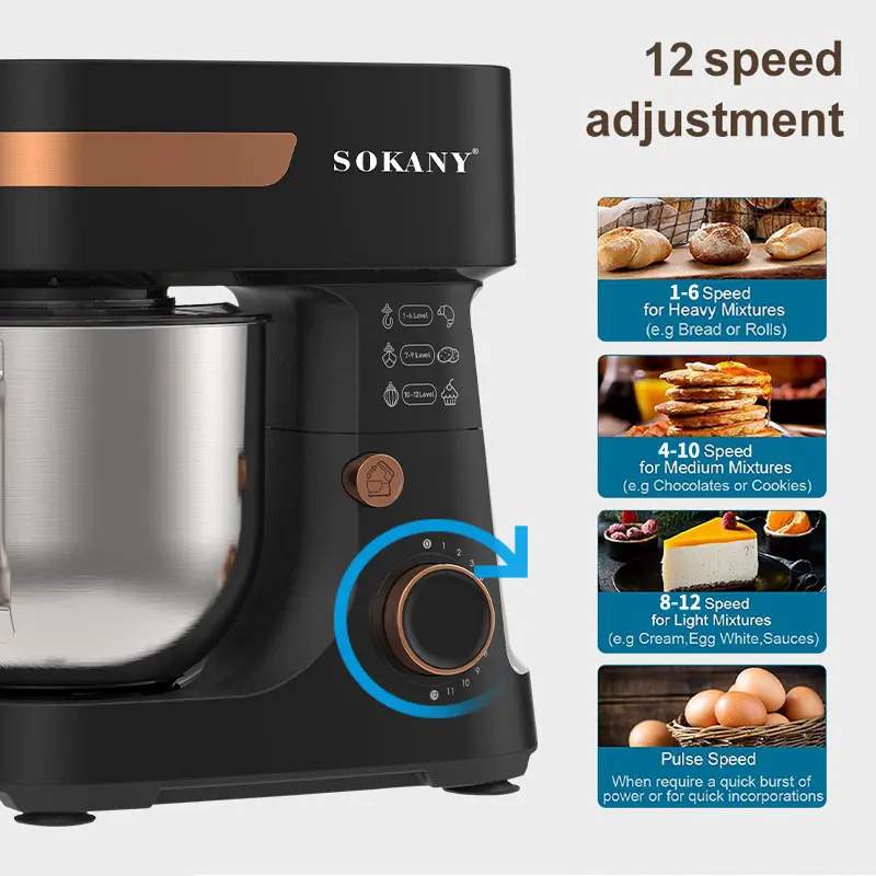 SOKANY Stand Mixer Supplier Ejector for Easy Release of Beaters and Hooks Stand Mixer Suppliermakers 5
