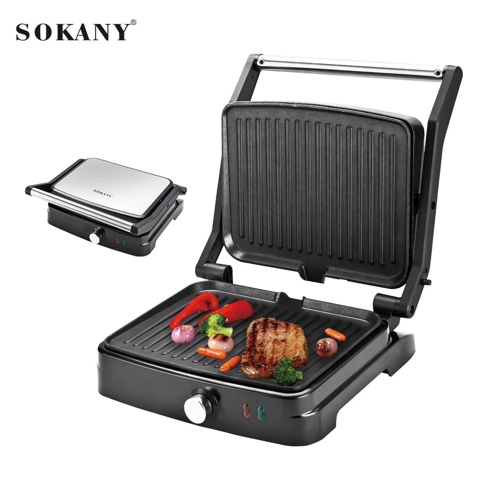 SOKANY SK-204 Electric Grill with 2000W Power and Non-Stick Coated Plates 1