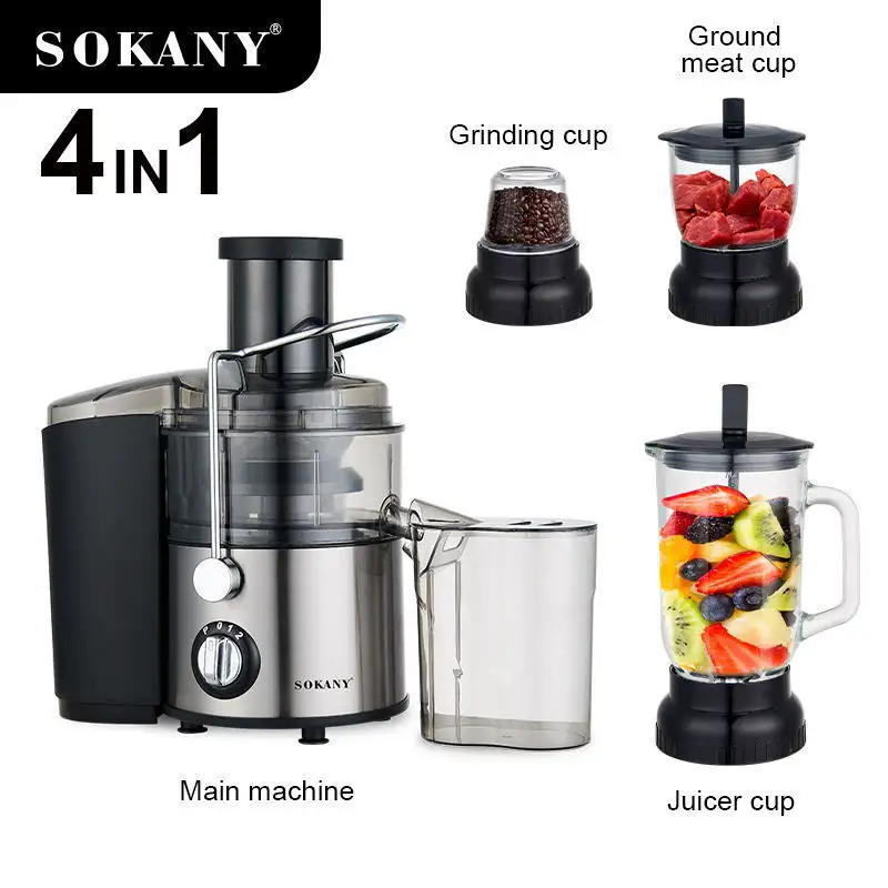 Sokany SK-4009 4-инфекциясы 800 Вт моторлы және тот баспайтын болаттан жасалған көп функциялы шырын сыққыш1 4