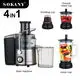 Sokany SK-4009 4-инфекциясы 800 Вт моторлы және тот баспайтын болаттан жасалған көп функциялы шырын сыққыш1 4