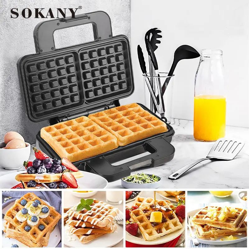 SOKANY Sandwich Maker Manufacturer Heat-resistant Plastic Body for Safe Usefactory 3