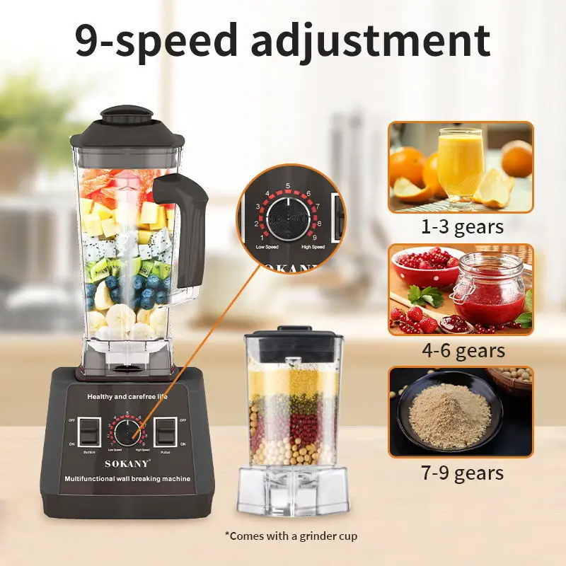 Grinding Blender Ergonomic Grip for Comfortable Handling - - SOKANY 2