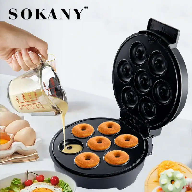 Donut Maker Donut Machine for Sale Non-stick Coating Plate for Easy Cleaning 1000W Supply 7