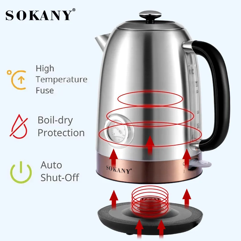Electric Kettle Manufacturer Not Specified SS304 Stainless Steel Body and Interior Base for Durabilitymakers 6