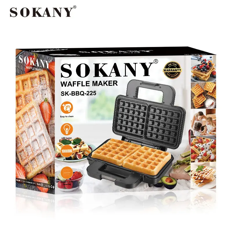 SOKANY Sandwich Maker Manufacturer Heat-resistant Plastic Body for Safe Usefactory 5