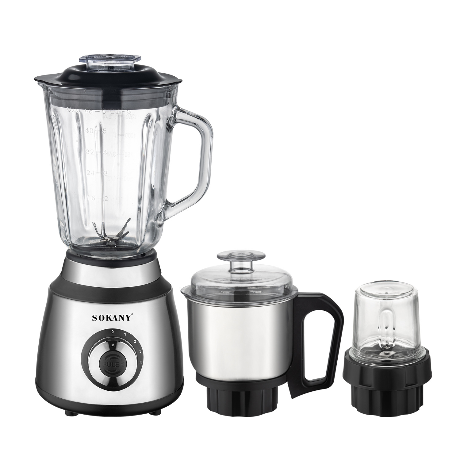 Sokany 2-In-1 Blender SK-03012 | 400W | 1.5L Jar | Stainless