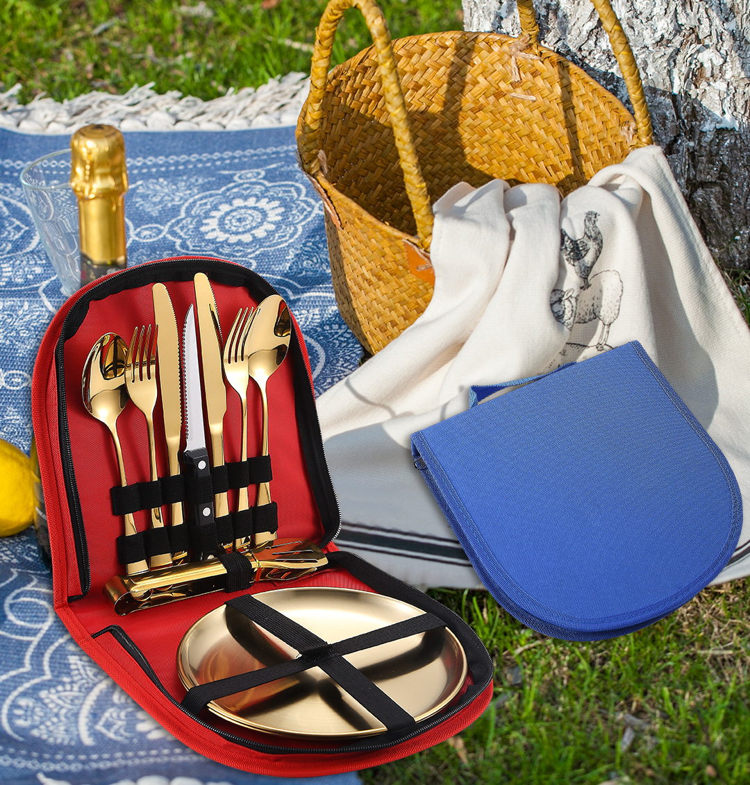 Neoksidebla ŝtala portebla tablotuko kaj subĉiela vojaĝaro 14