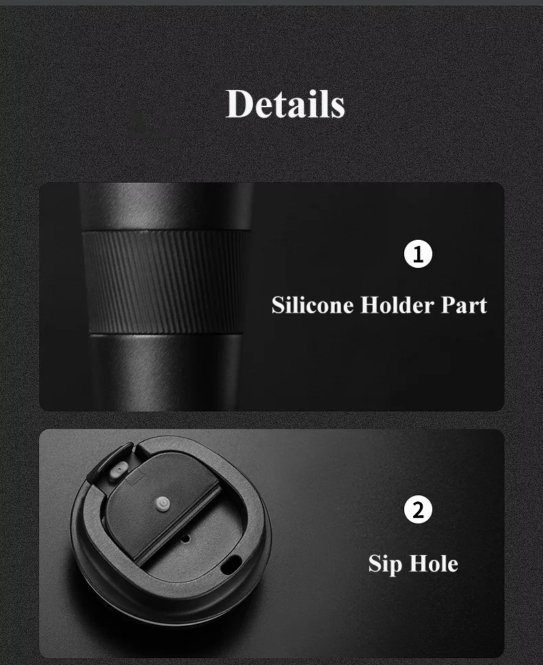 Vakua neoksidebla ŝtala vojaĝpokala fabrikanto kun silikono 11