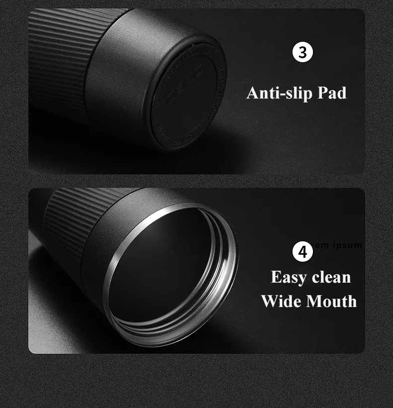 Vakua neoksidebla ŝtala vojaĝpokala fabrikanto kun silikono 12