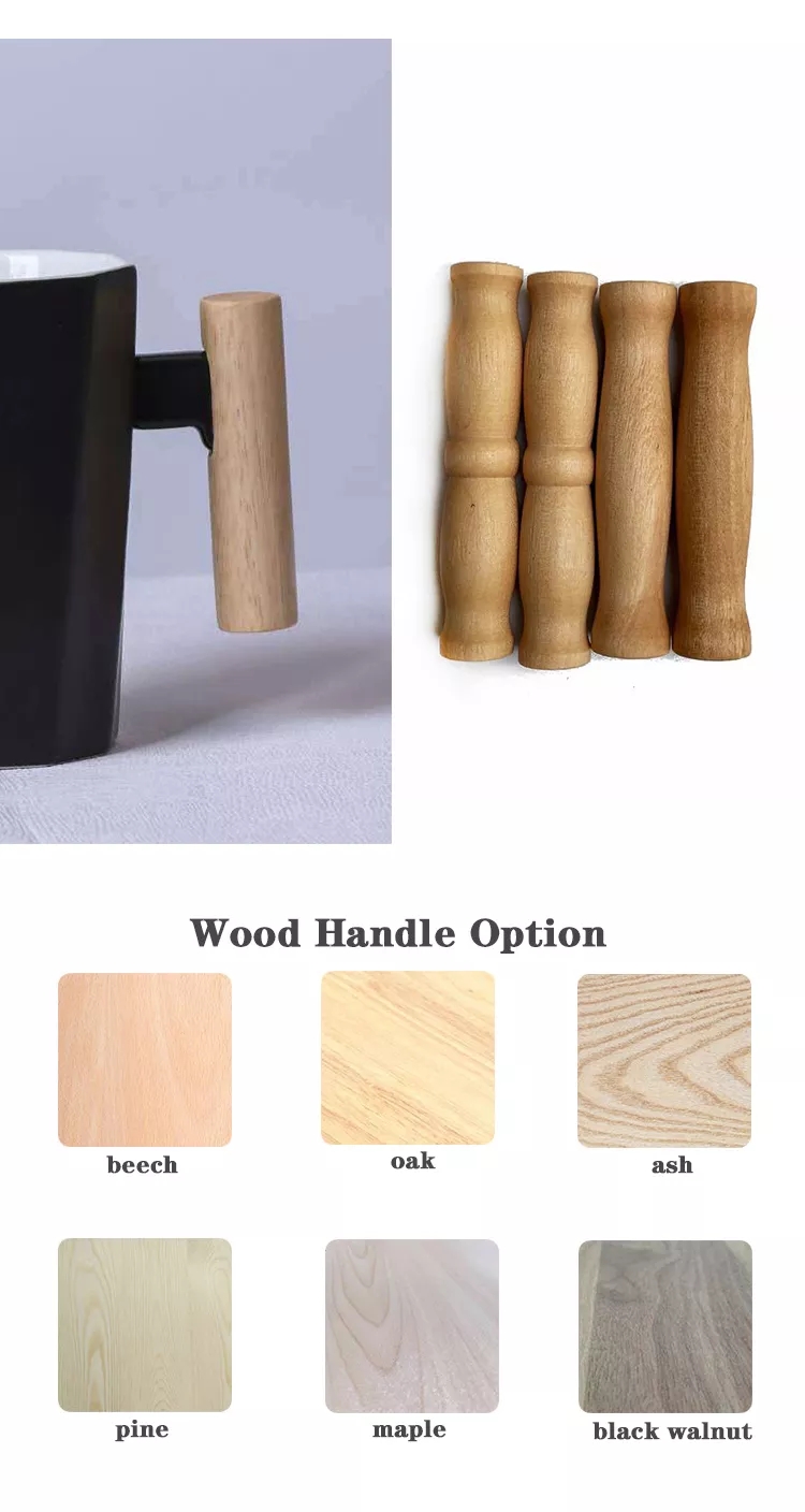 Promocia Arto Ceramika Vojaĝado Mug Propra Logo Porcelana Mug Ceramika Kafo -Mug kun Ligna Tenilo 13