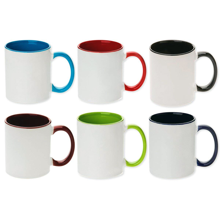 Altkvalita Du Koloro Personigita 11oz Sublimado Malplena Porcelana Koloro Ene de Mug Cup 9