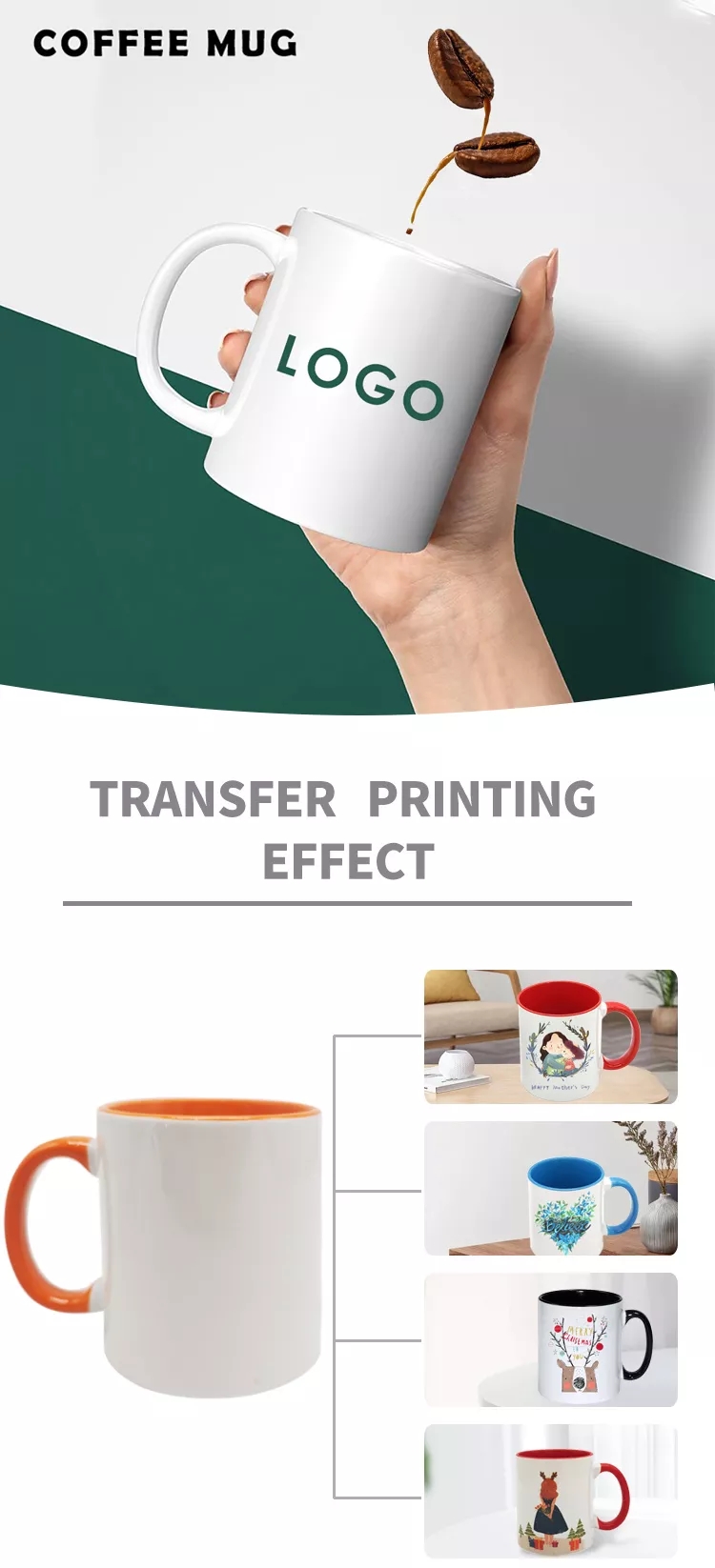 Altkvalita Du Koloro Personigita 11oz Sublimado Malplena Porcelana Koloro Ene de Mug Cup 13