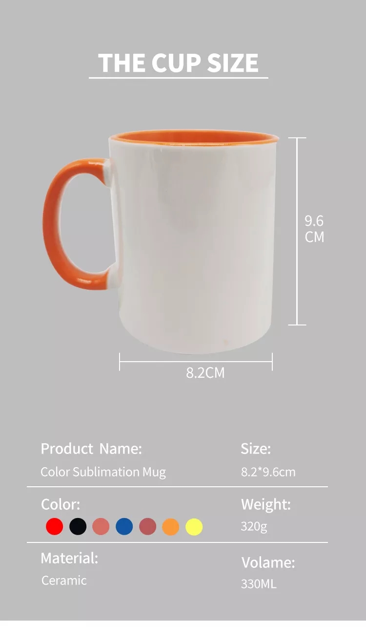 Altkvalita Du Koloro Personigita 11oz Sublimado Malplena Porcelana Koloro Ene de Mug Cup 14